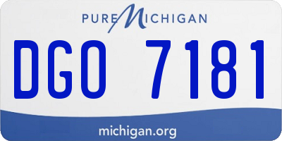 MI license plate DGO7181