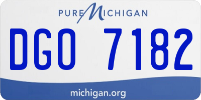 MI license plate DGO7182