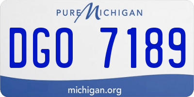 MI license plate DGO7189