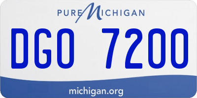 MI license plate DGO7200
