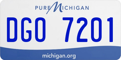 MI license plate DGO7201