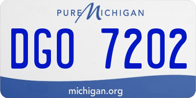 MI license plate DGO7202