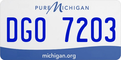 MI license plate DGO7203
