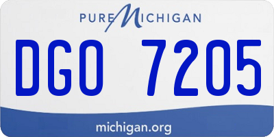 MI license plate DGO7205
