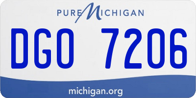 MI license plate DGO7206
