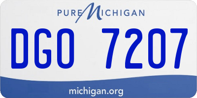 MI license plate DGO7207