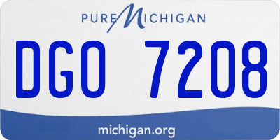 MI license plate DGO7208