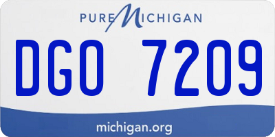 MI license plate DGO7209