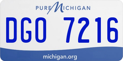 MI license plate DGO7216