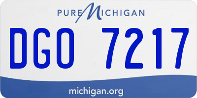 MI license plate DGO7217