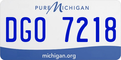 MI license plate DGO7218