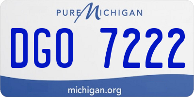 MI license plate DGO7222