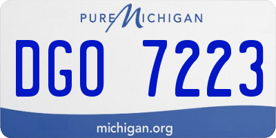 MI license plate DGO7223