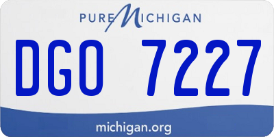 MI license plate DGO7227