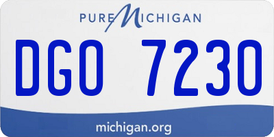 MI license plate DGO7230