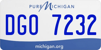MI license plate DGO7232