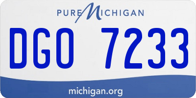 MI license plate DGO7233