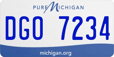 MI license plate DGO7234