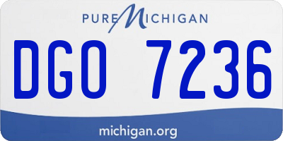 MI license plate DGO7236