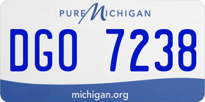 MI license plate DGO7238