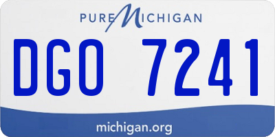 MI license plate DGO7241