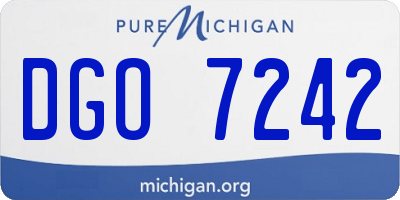 MI license plate DGO7242