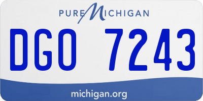 MI license plate DGO7243