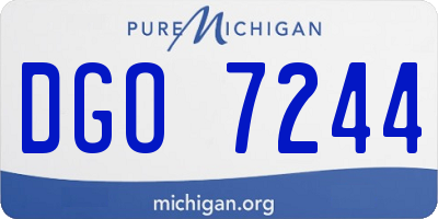 MI license plate DGO7244