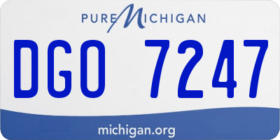 MI license plate DGO7247