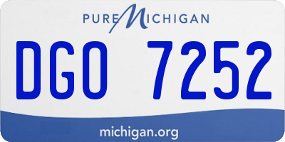 MI license plate DGO7252