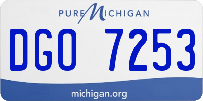 MI license plate DGO7253