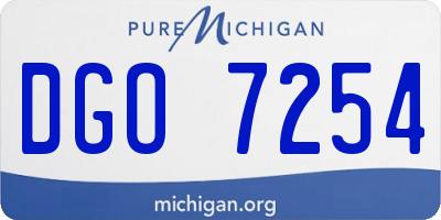 MI license plate DGO7254