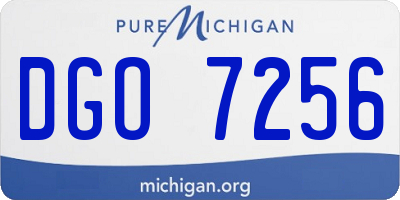 MI license plate DGO7256