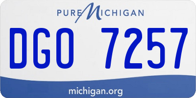 MI license plate DGO7257