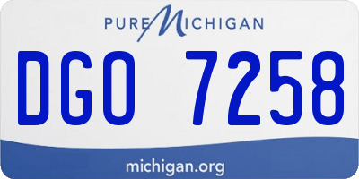 MI license plate DGO7258