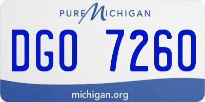 MI license plate DGO7260