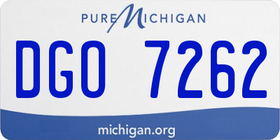 MI license plate DGO7262