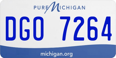 MI license plate DGO7264