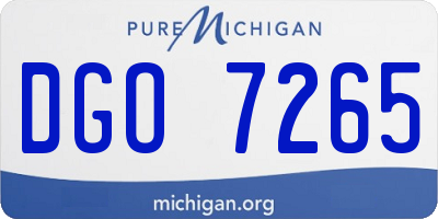 MI license plate DGO7265