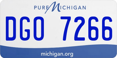 MI license plate DGO7266