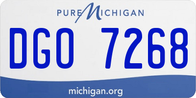 MI license plate DGO7268