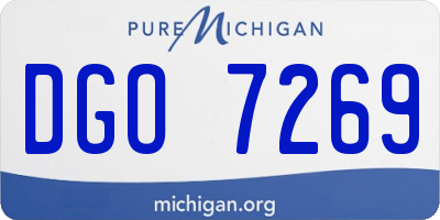 MI license plate DGO7269