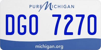 MI license plate DGO7270