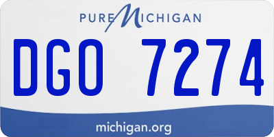 MI license plate DGO7274