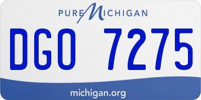 MI license plate DGO7275