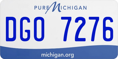 MI license plate DGO7276