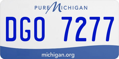 MI license plate DGO7277