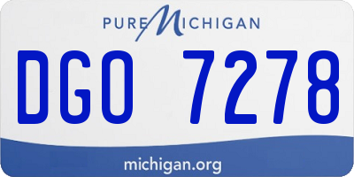 MI license plate DGO7278