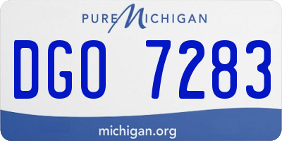 MI license plate DGO7283