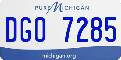 MI license plate DGO7285